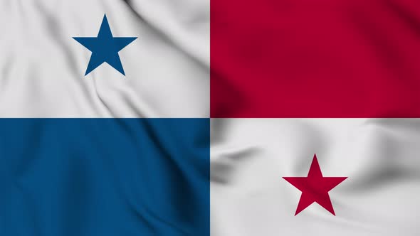 Panama flag seamless closeup waving animation