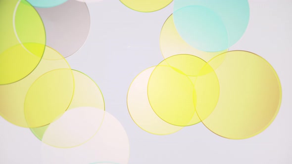 Abstract Looping Animation of Transparent Circles Moving Back and Forth.