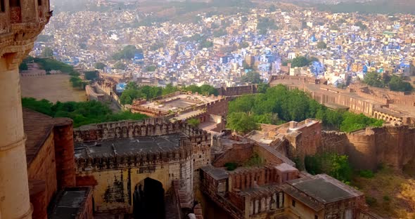 Houses and Roofs of Famous Jodhpur the Blue City, Aerial View From Mehrangarh Fort, Rajasthan, India alt