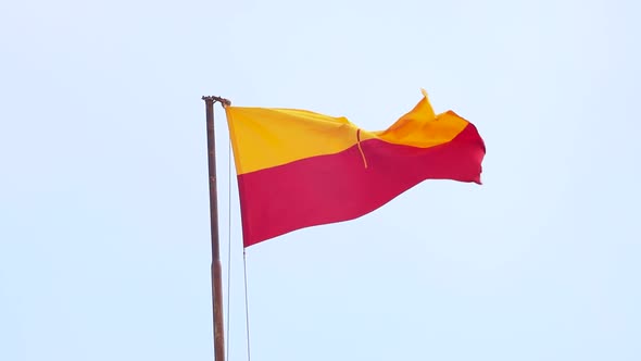 Flag of Jaisalmer Against the Sky, Rajasthan, India alt