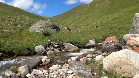 Mountains scenes in national park of Dombay, Caucasus