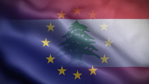 EU Lebanon Flag Loop Background 4K