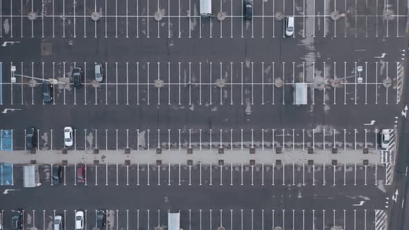 AERIAL: Cars Parked At a Distance from Each Other to Ensure Safety During Quarantine alt