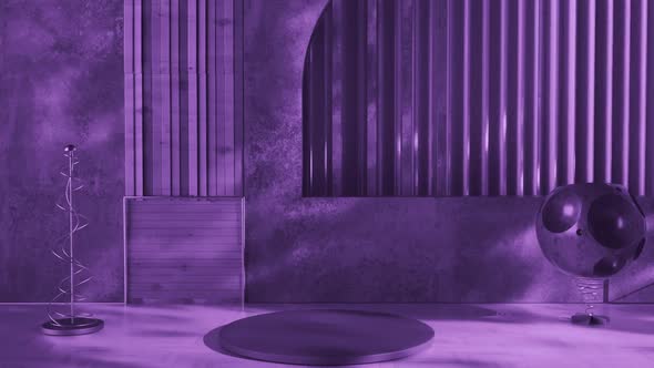 Modern Art Design Pedestal Purple Background
