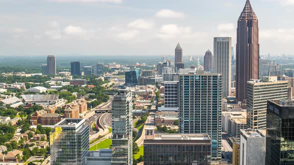 Atlanta Skyline Time Lapse Georgia City Scape Traffic 4K alt