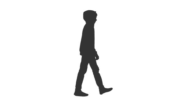 Silhouette of Hooded Teen Boy Walking
