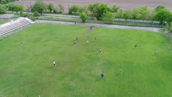 Football Training 4K Aerial View