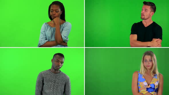  Compilation (Montage) - Four People Act Bored - Green Screen alt