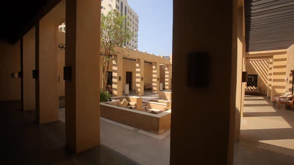 An Inner Yard of Luxurious Eastern Arabic Hotel