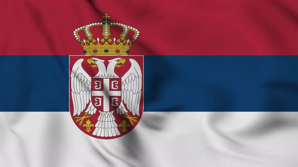 Serbia flag seamless waving animation