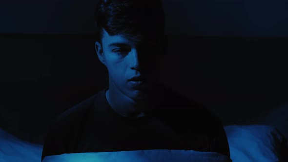 Nightmare Fear Scary Dream Disturbed Guy Bed Dark alt