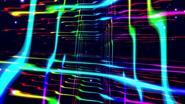 Motion Graphic Abstract Colorful Looped Bg Modern Art Fly in Art Space Multilayer Structure with alt