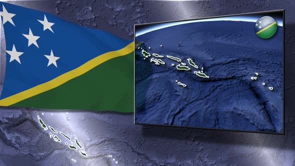 Solomon Islands Flag And Map Animation alt