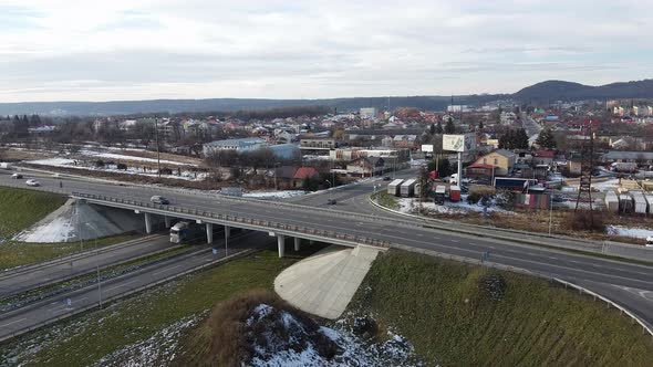 Ring Road Cars Aerial View