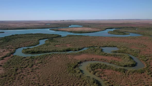 Cossack Wetlands and Coastline, Western Australia 4K Aerial Drone