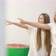Two Sisters Point Their Fingers to the Side They are Amazed By What They Saw - VideoHive Item for Sale