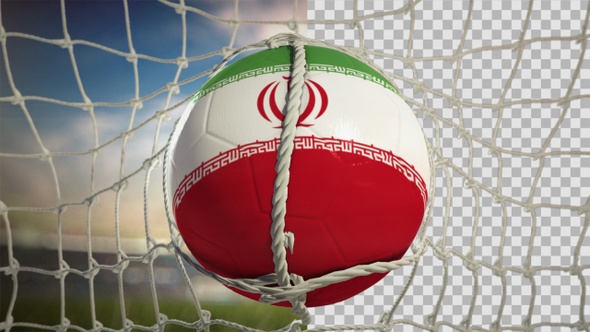 Soccer Ball Scoring Goal Day Frontal - Iran