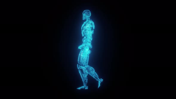 Walking Robot Hologram 4k alt
