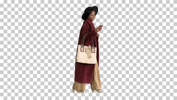 Attractive woman fashionable winter outfit, Alpha Channel alt