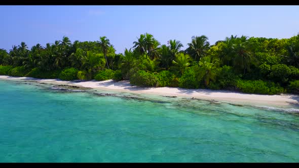 Aerial drone shot abstract of marine sea view beach holiday by blue ocean and white sand background  alt