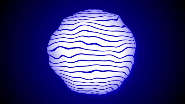 Abstract blue color stripy sphere spinning animation motion background. A 82