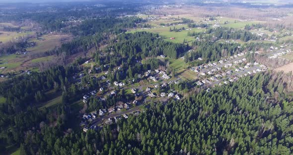 Aerial view of the village in USA