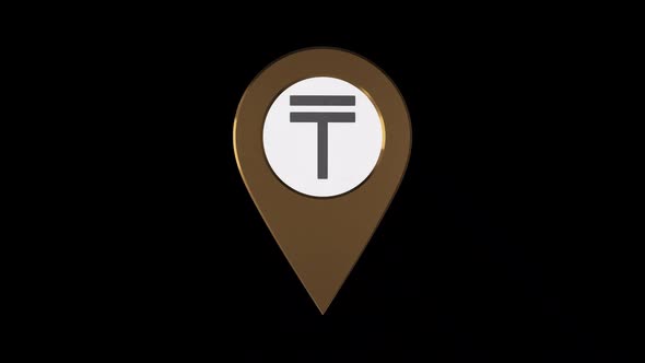 Kazakhstani Tenge Currency Symbol In Pin Point  With Alpha Channel  2K alt