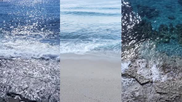 Three in One Vertical Video of the Sea Near the Shore alt