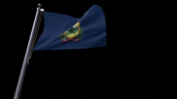 Vermont State Flag  With Alpha Channel 4K alt