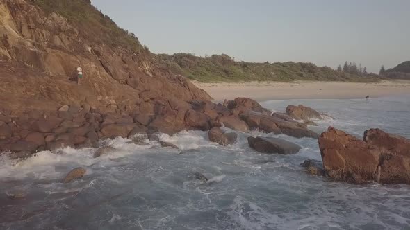 Zenith Beach, Shoal Bay, Port Stephens Golden Hour Sunrise 4K Aerial Drone Footage alt