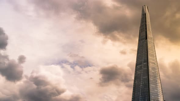 London Shard Building at Sunset