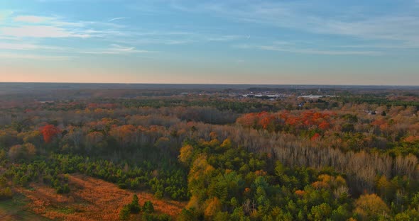 Aerial Colorful Autumn Park Near Boiling Spring Small Town in South Carolina USA alt