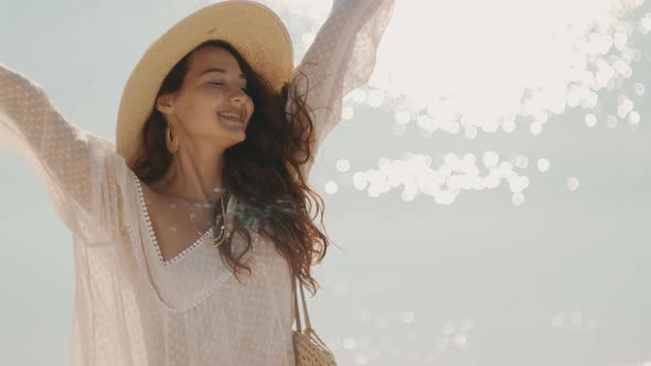 Woman Resting on the Beach During Vacation alt