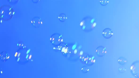 Soap Bubbles on Light Blue, Background alt