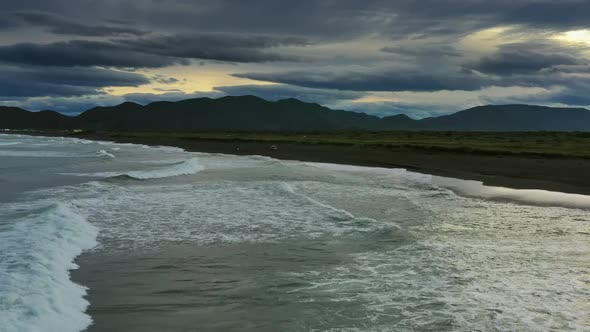 Beach with Black Sand on Kamchatka alt