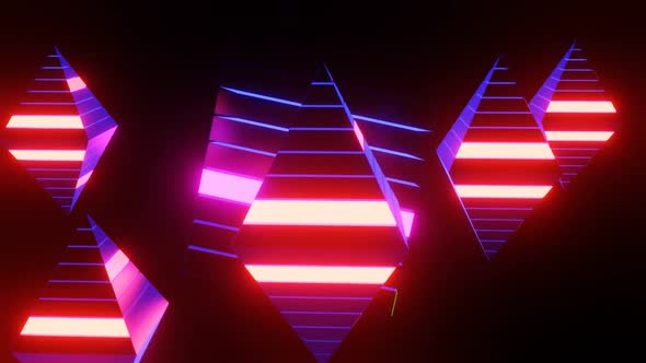 Abstract Movement Of Neon Shapes. 02