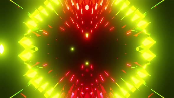 Yellow Sunny Equalizer Vj Loop With Red Dots Background 4K alt