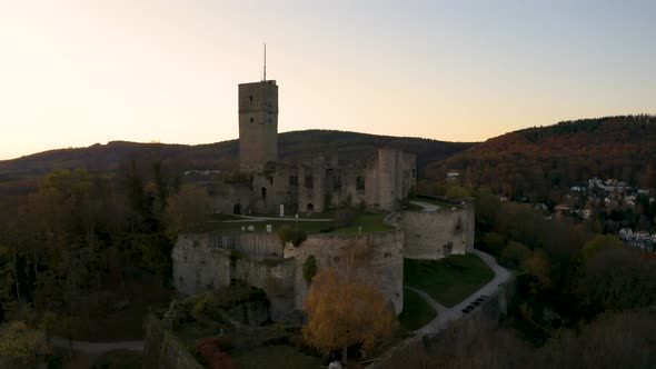 German Castle near Koenigstein at Sunset