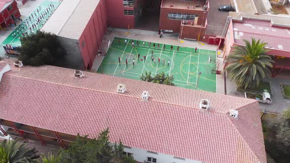 Sports school for children (La Serena city Chile) aerial view alt