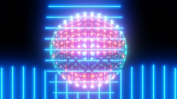 Laser Beams and Wireframe Ball