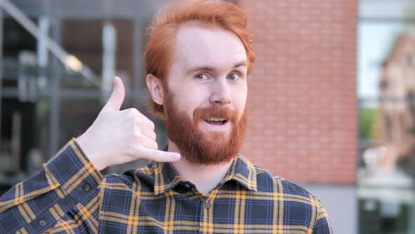 Call me Gesture by Redhead Beard Young Man alt