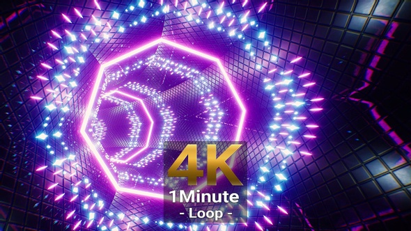Glittering Metal Diamond Tile VJ Tunnel 4K alt