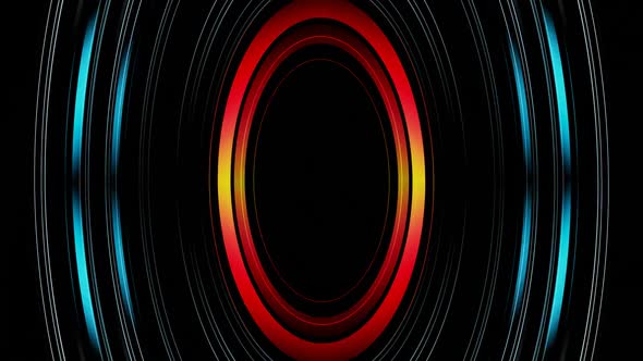 Abstract rotating color neon round background