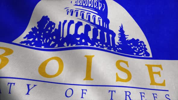 Boise City Flag City of Idaho in USA or United States of America Waving at Wind alt