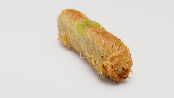 Baklava Dessert on Isolated Rotating White Background