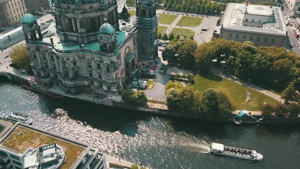 Tilt Footage Near Dome of Berlin Cathedral