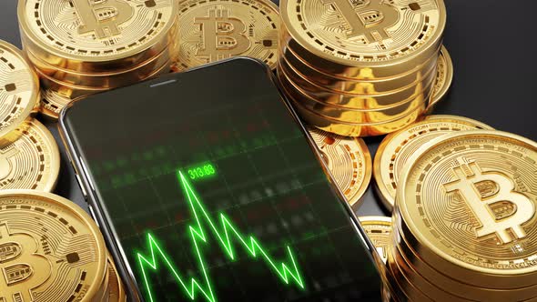 Phone Stock markets up trend on Bitcoin Crypto currency