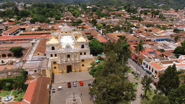 Ancient Old Antigua Guatemala City Aerial