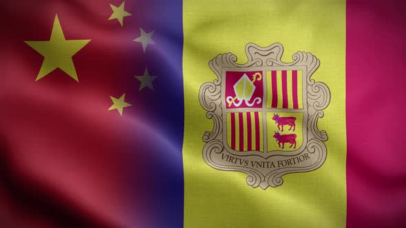 China Andorra Flag Loop Background 4K
