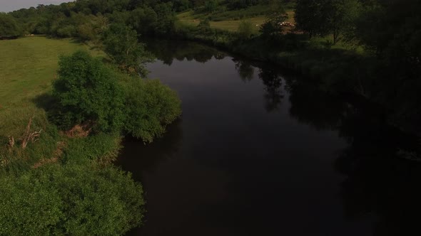 4K Aerial Through English Country Side